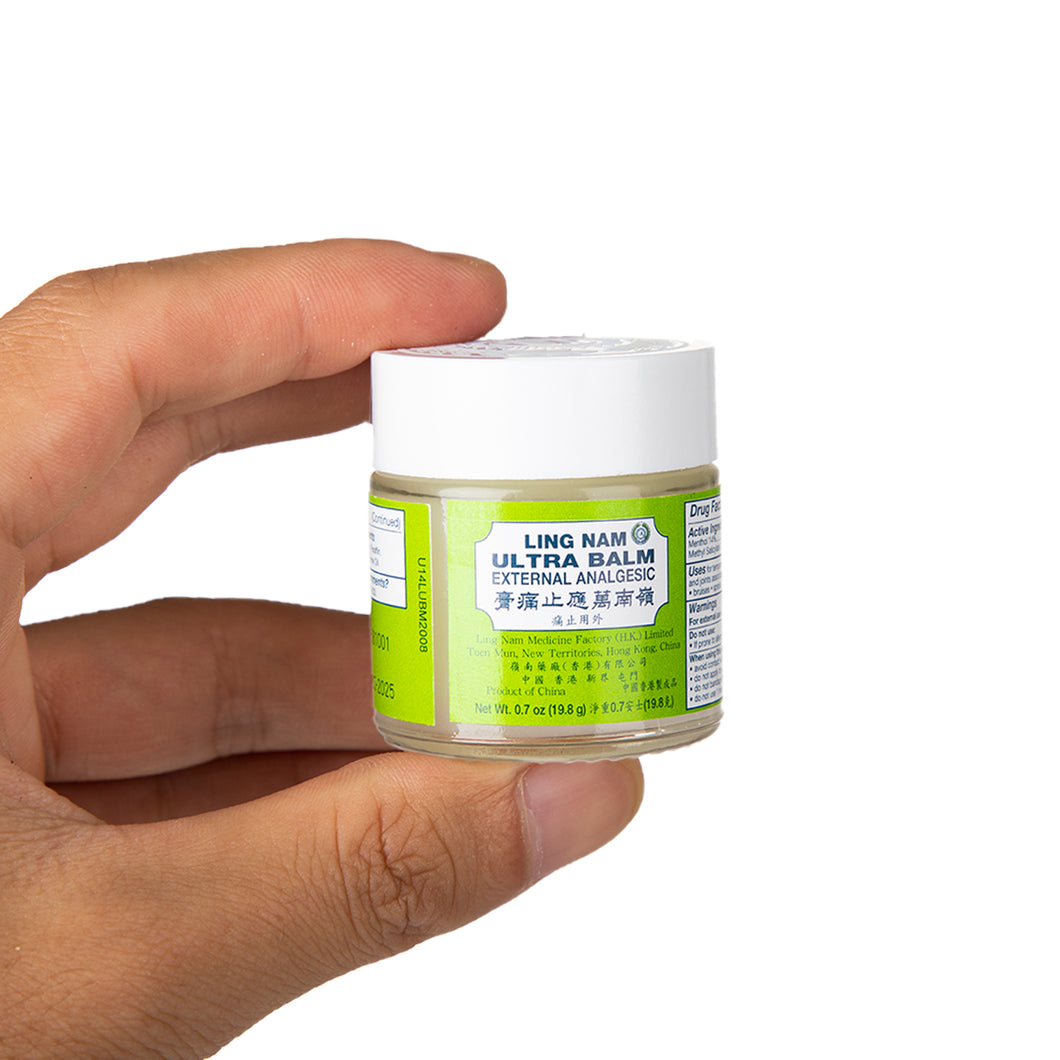 Ling Nam Ultra Balm - External Analgesic for Muscle Soreness, Backache & Arthritis, 12 x 0.7oz (19.8g) & 2.3oz, 嶺南萬應止痛膏
